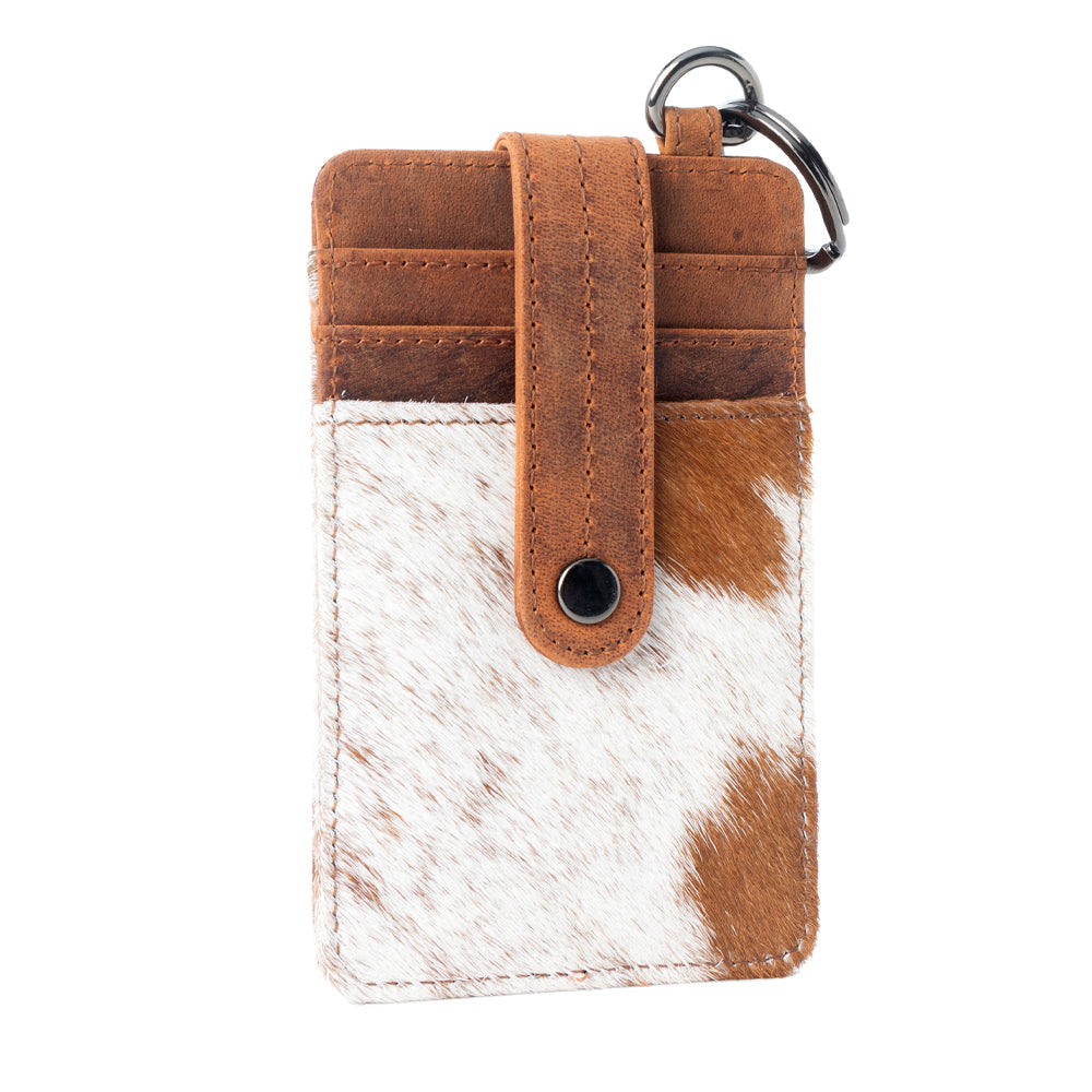 Myra Roper Card Holder for Women in brown with hair-on detail Credit Card Holder