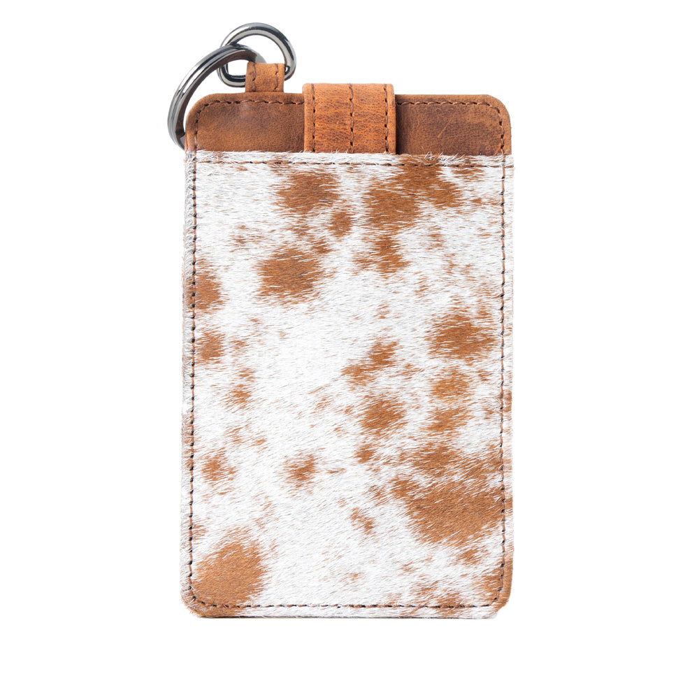 Myra Roper Card Holder for Women in brown with hair-on detail Credit Card Holder