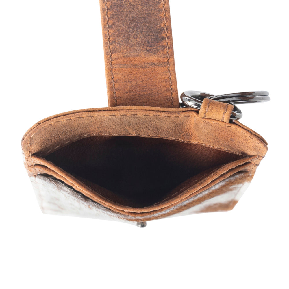 Myra Roper Card Holder for Women in brown with hair-on detail Credit Card Holder