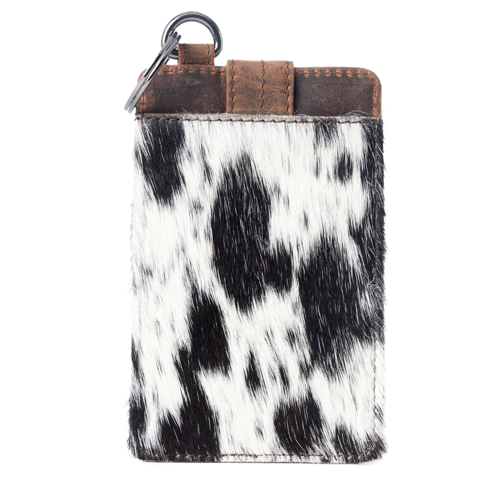 Myra Roper Card Holder for Women in black with hair-on detail Credit Card Holder