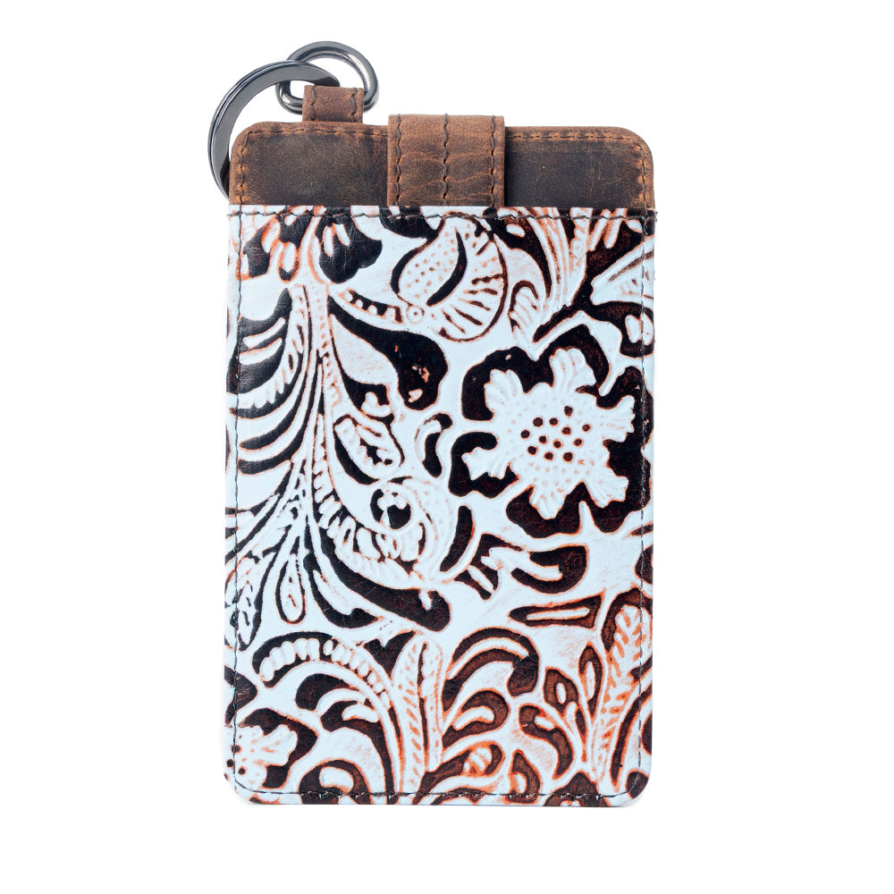 Myra Roper Embossed Card Holder for Women in blue with printed detail Credit Card Holder
