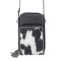 Myra Rustler Ridge Embossed Leather Hairon Sling Bag in Slate Smoke Bags