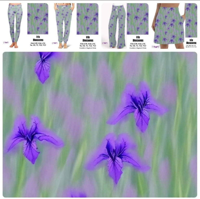 Iris Blossoms capris and skorts with pockets