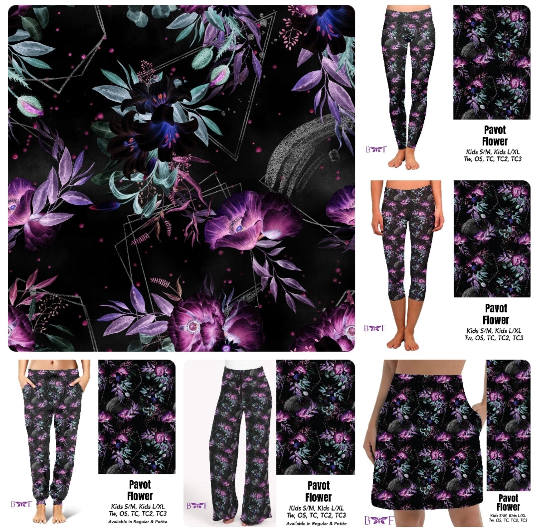Pavot Flower leggings and skorts with pockets