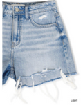 CUT OFF DISTRESSED DENIM SHORTS - ZENANA SHORTS