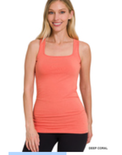 SQUARE NECK TANK TOP - RUCHED ON THE SIDE - FINAL SALE Tank Top