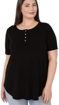 SHORT SLEEVE BUTTON DOWN TOP - READY TO SHIP - ZENANA TOP