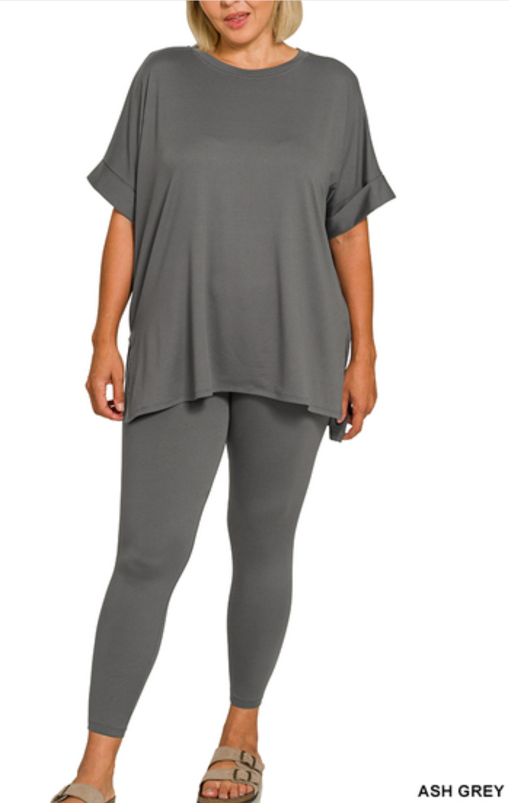 BRUSHED DTY MICROFIBER LOUNGEWEAR SET - REGULAR AND PLUS SIZE Loungewear Set