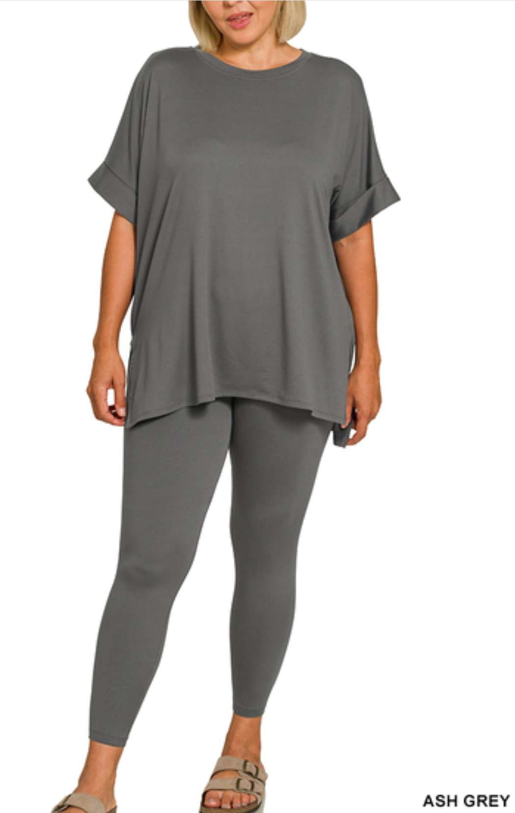 BRUSHED DTY MICROFIBER LOUNGEWEAR SET - REGULAR AND PLUS SIZE Loungewear Set