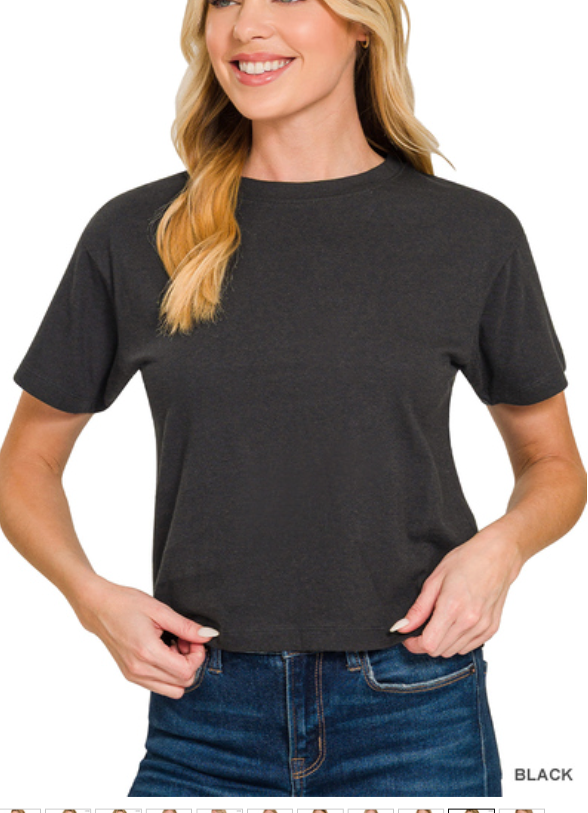EXCELLENT QUALITY CREW NECK TEE ZENANA TOP