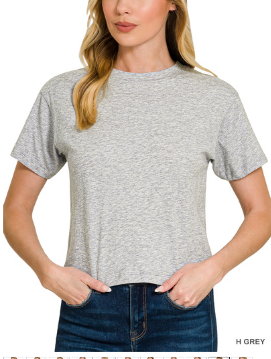EXCELLENT QUALITY CREW NECK TEE ZENANA TOP