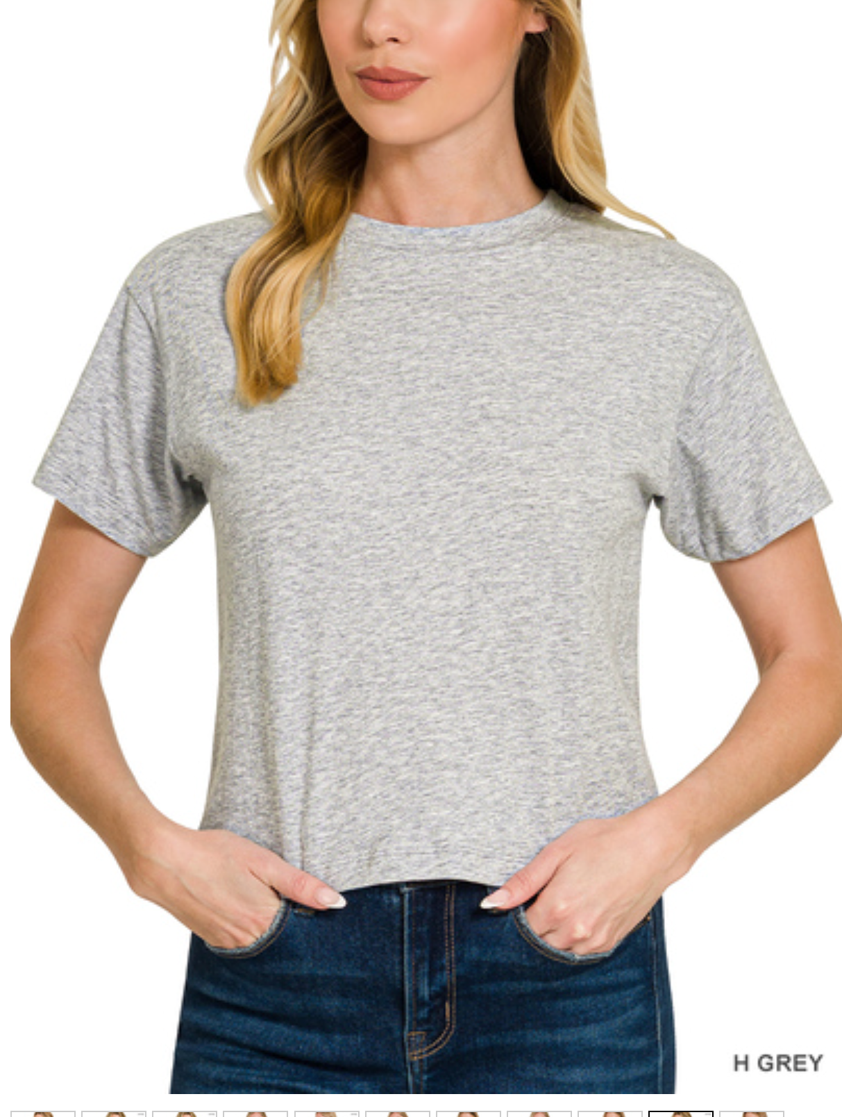 EXCELLENT QUALITY CREW NECK TEE ZENANA TOP