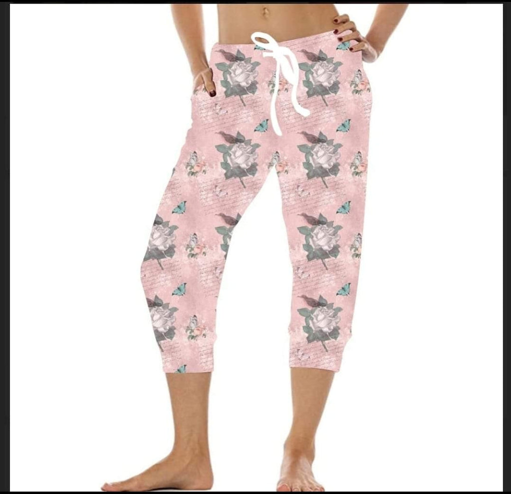 Light Summer Rose biker shorts and 4" jogger shorts with pockets