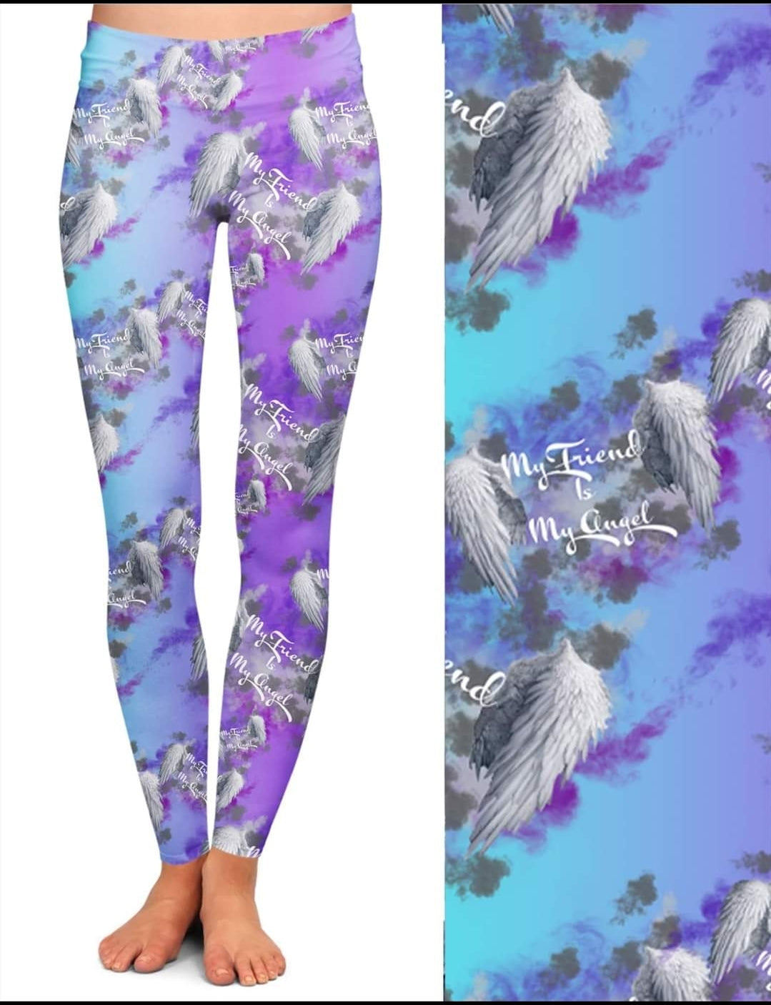 My Friend is My Angel leggings with pockets