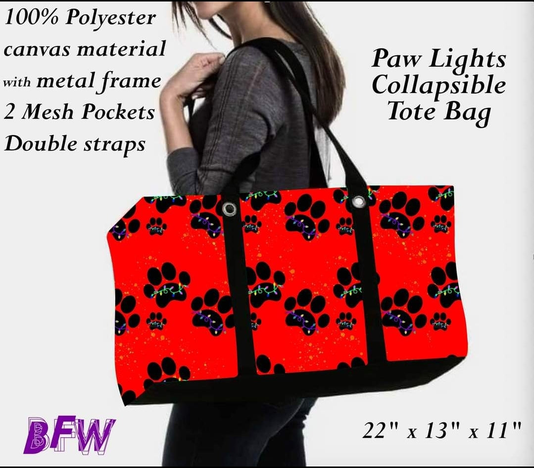 Paw Lights large tote and 2 inside mesh pockets