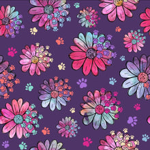 Load image into Gallery viewer, Daisies and Paws purple Leggings and Capris
