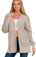ZENANA WAFFLE OPEN CARDIGAN - FINAL SALE Cardigan