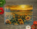 Sunflower Field Glass Cutting Board cutting board