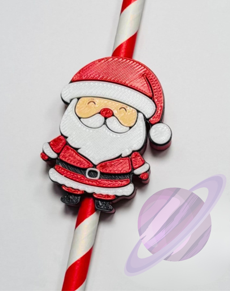 SNOWMAN BOW- 3D PRINTED STRAW CHARM