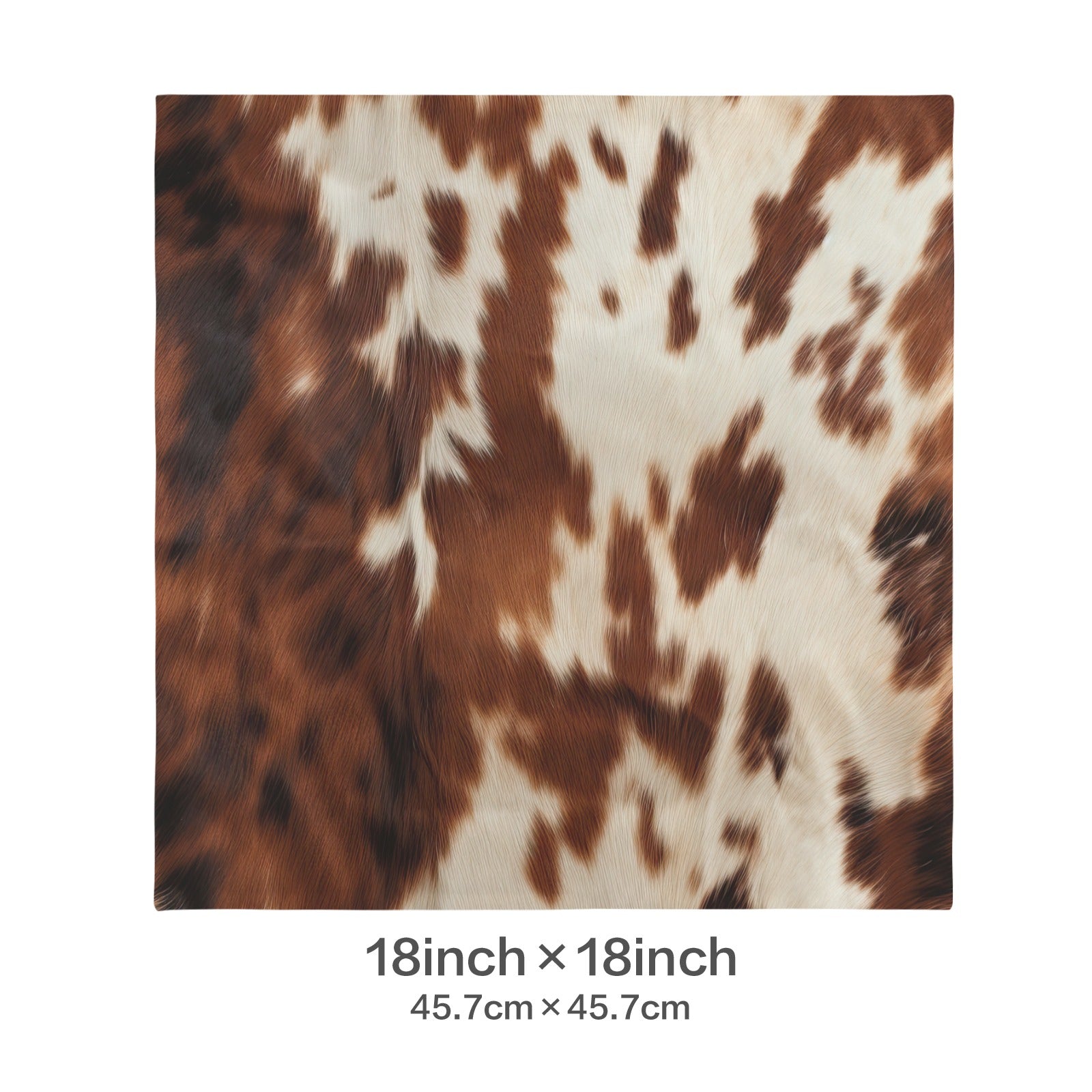 Brown Cow Hide Print Velvety Soft Throw Pillow Case Made in America Pillow Cases