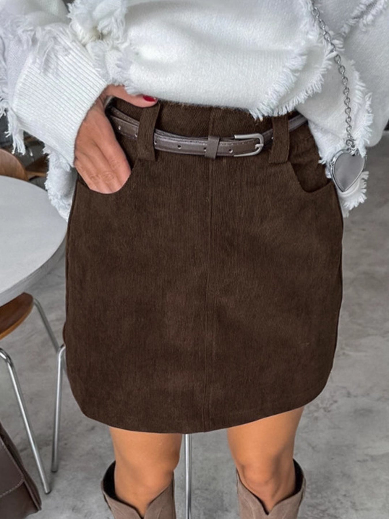 VINTAGE CORDUROY A-LINE MINI SKIRT SKIRT