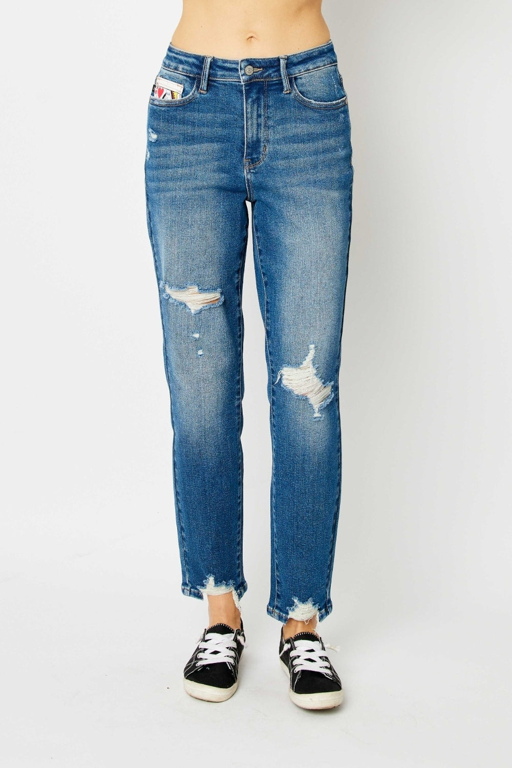 Judy Blue Distressed Slim Jeans