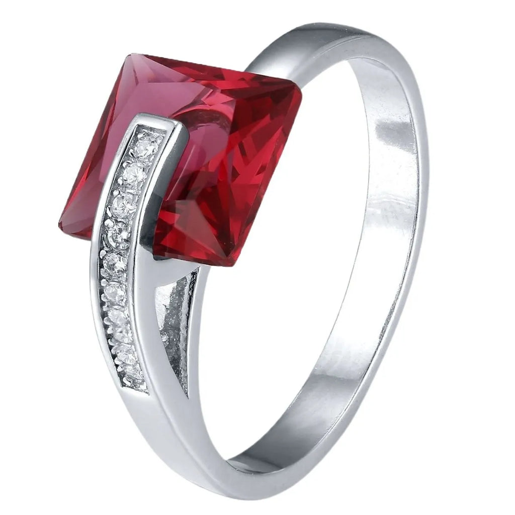 925 Sterling Silver Inlaid Zircon Ring