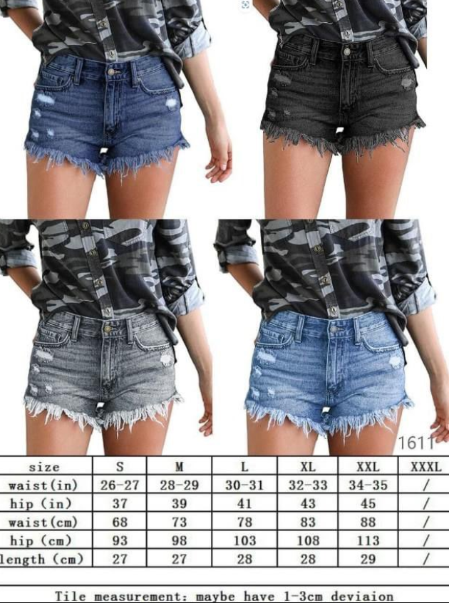 PREORDER ** WOMEN'S SUMMER DENIM RAW EDGE SHORTS