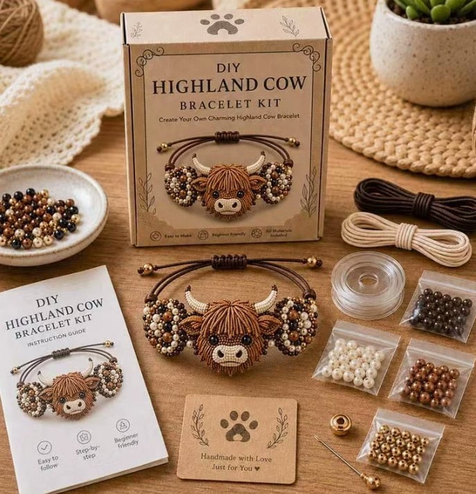 DIY HIGHLAND COW BEADED BRACELET KIT | CREATE SOMETHING AMAZING! CRAFT KIT