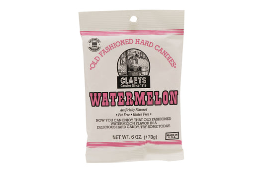 Claeys Old Fashioned Hard Candies Watermelon, 6oz Bag 24ct