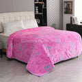 HOT PINK COWBOY & HEARTS KING SIZE SUPER SOFT BLANKET 85X93"