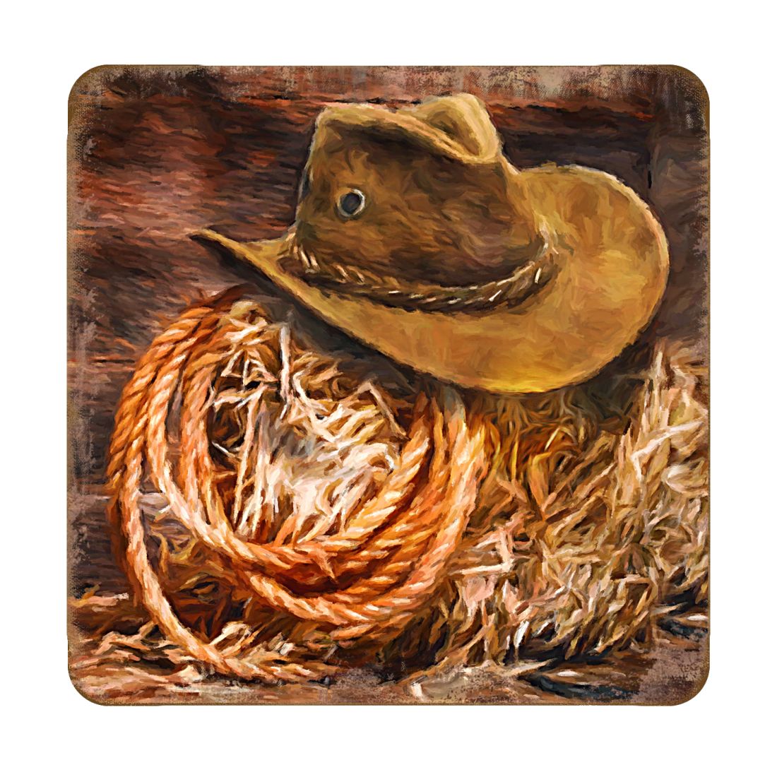 Cowboy Hat Wooden Cork Coasters Gift Set of 4 by Nature Wonders - Nature Wildlife Decor - 95233C-S4 Coasters