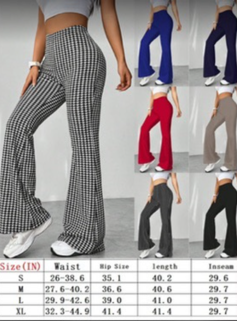 PREORDER ** WORK ETHICS FLARE LEG HOUNDSTOOTH PANTS