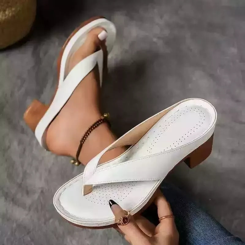 Toe Post Block Heels Sandals