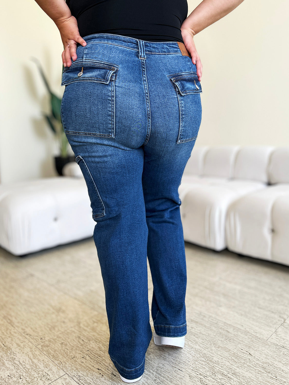 Judy Blue High Waist Straight Cargo Jeans