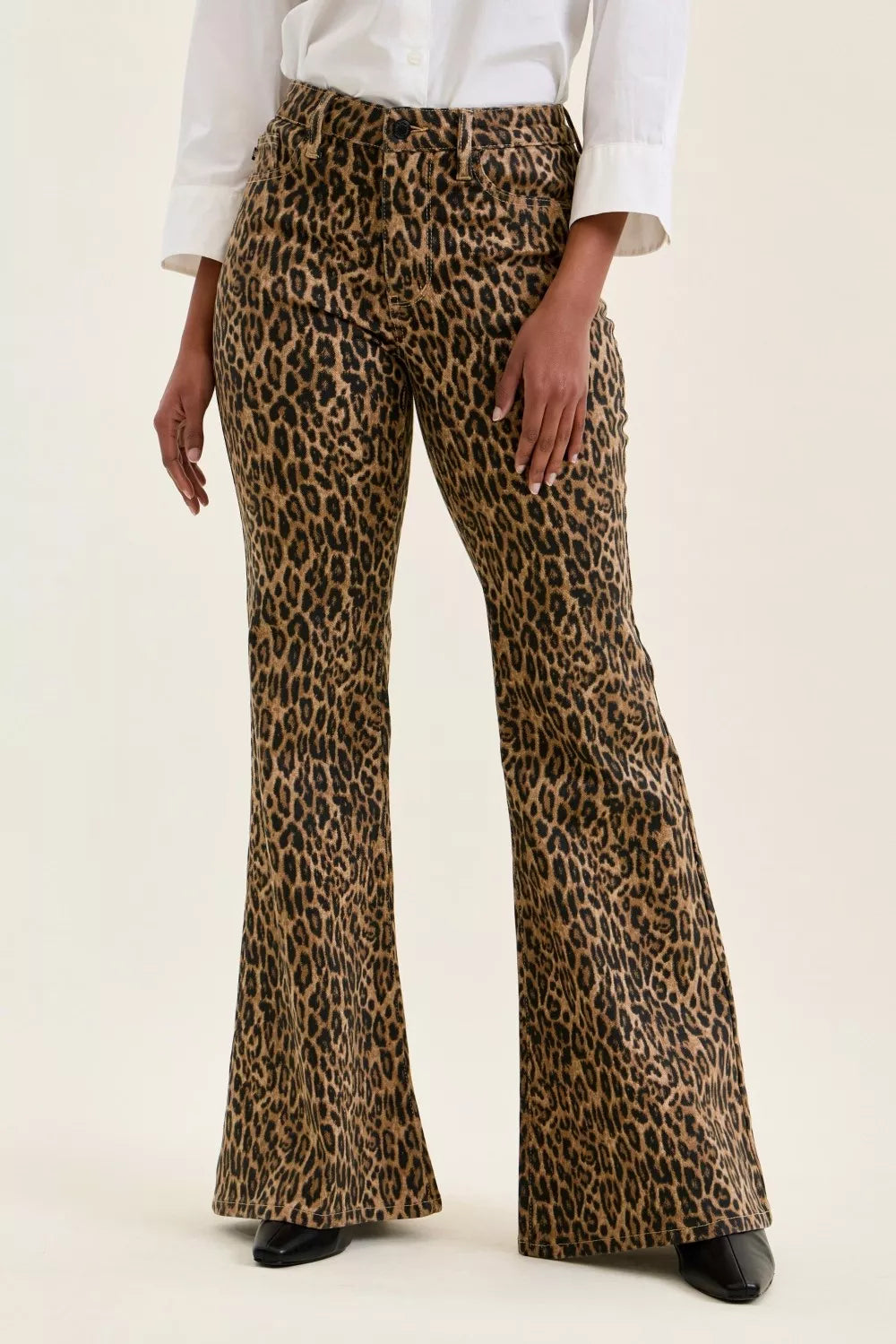 Animal print judy blue denim jeans
