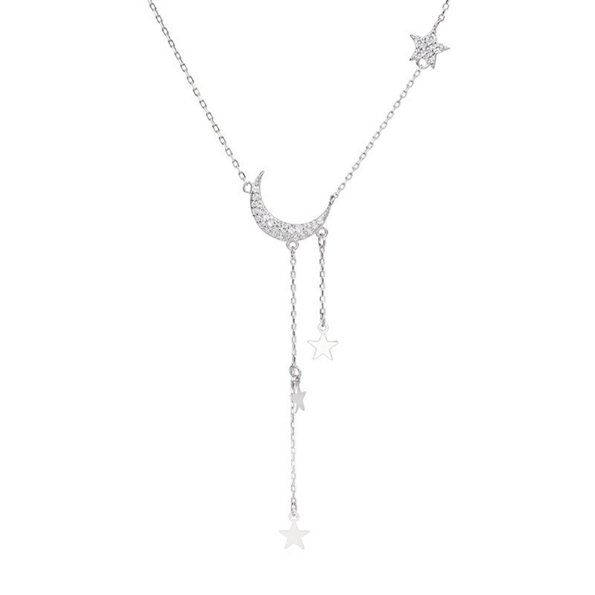 .925 STERLING SILVER STAR MOON NECKLACE Necklace