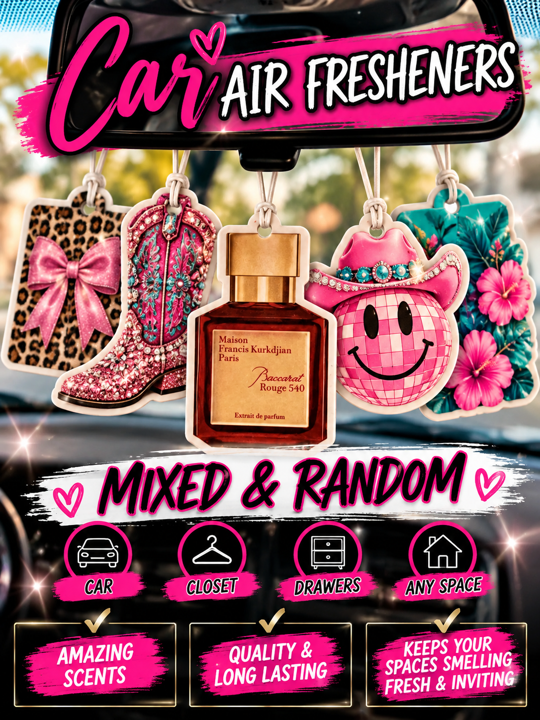 QUALITY AIR FRESHENERS MIXED AND RANDOM SCENTS | LONG LASTING SCENTS TO USE ANYWHERE