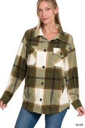 ZENANA OVERSIZED PLAID FLANNEL SHACKET Shacket