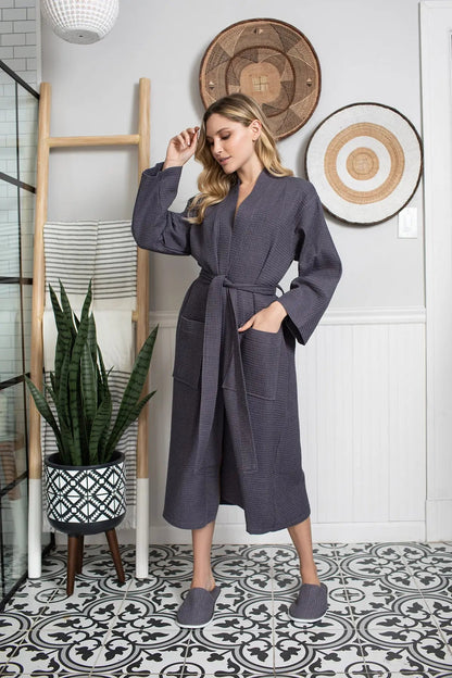 Lightweight Cotton Waffle Robe for Women