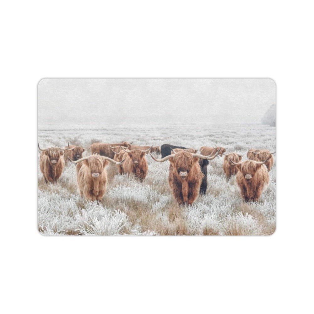 HIGHLAND COW HERD DOOR MAT 24X16" - MADE IN THE USA Doormats