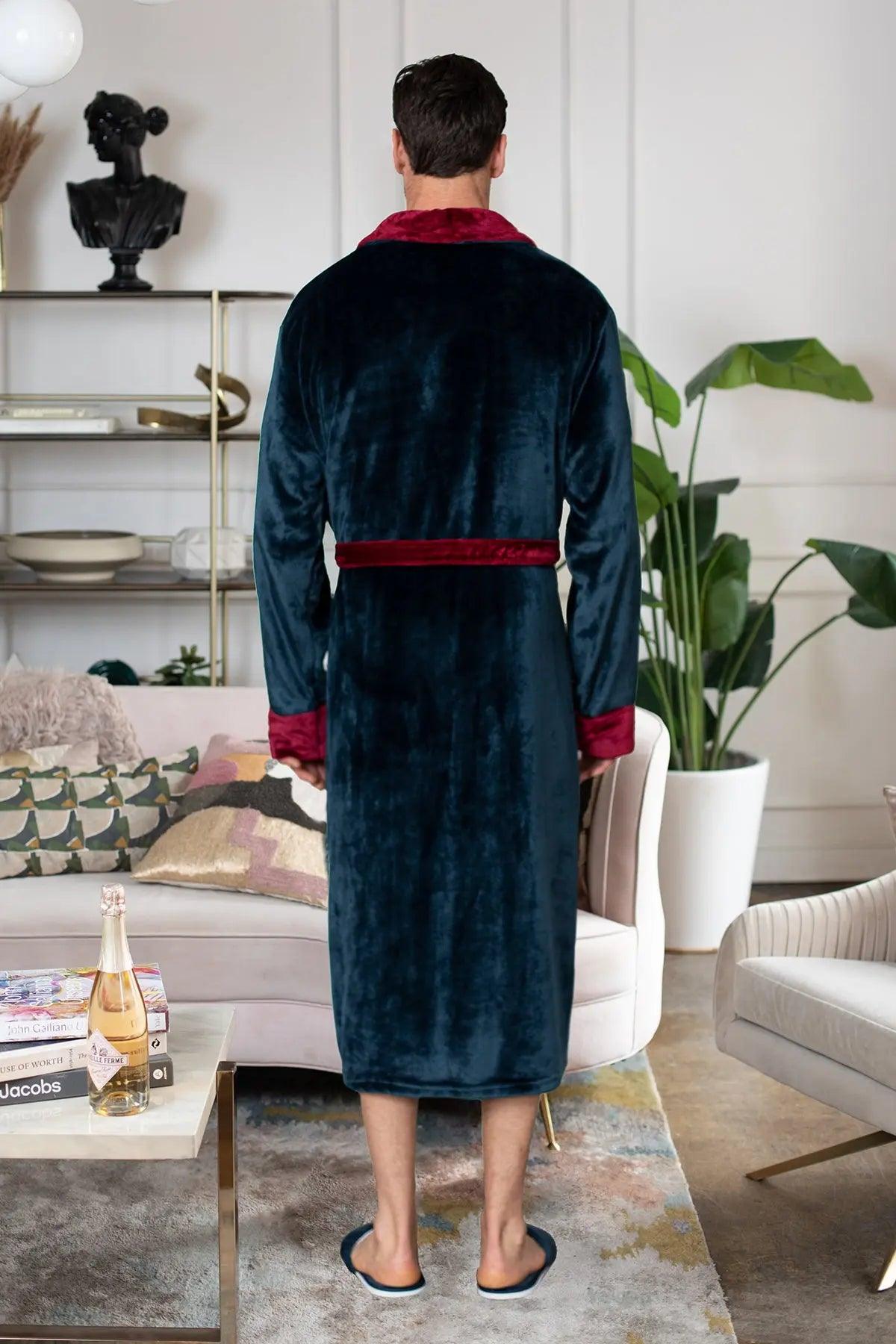 Men's Shawl Collar Fleece Robe