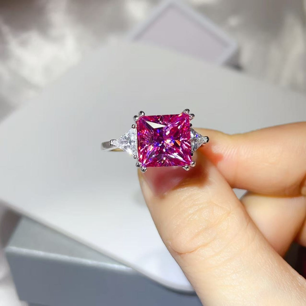 5 CARAT MOISSANITE .925 STERLING SILVER RING RINGS