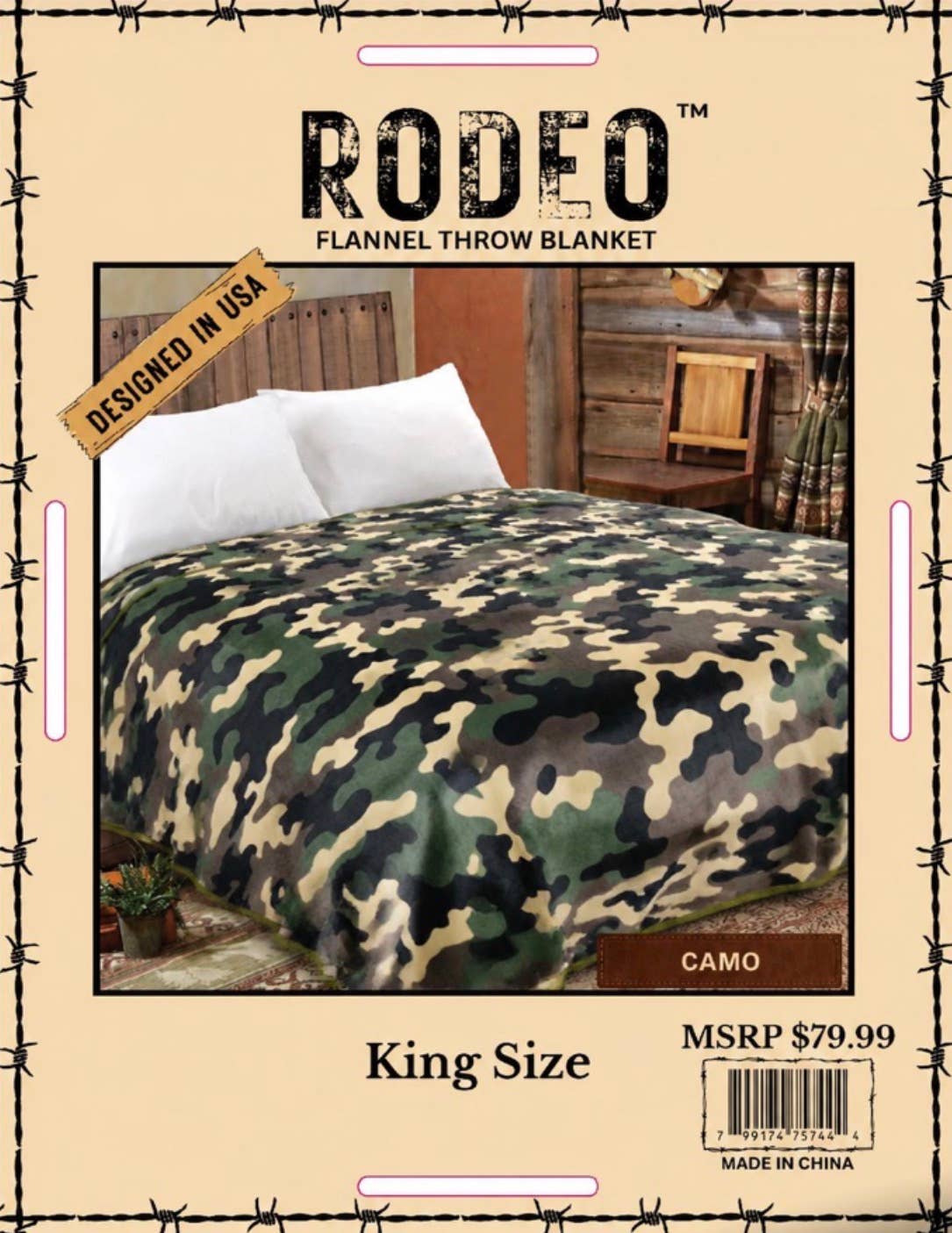 TRADITIONAL CAMO KING SIZE OVERSIZED BLANKET