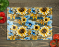 Blue Yellow Sunflowers Glass Cutting Board cutting board