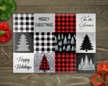 Buffalo Plaid Christmas Glass Cutting Board cutting board
