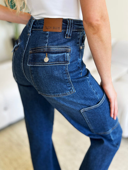 Judy Blue High Waist Straight Cargo Jeans