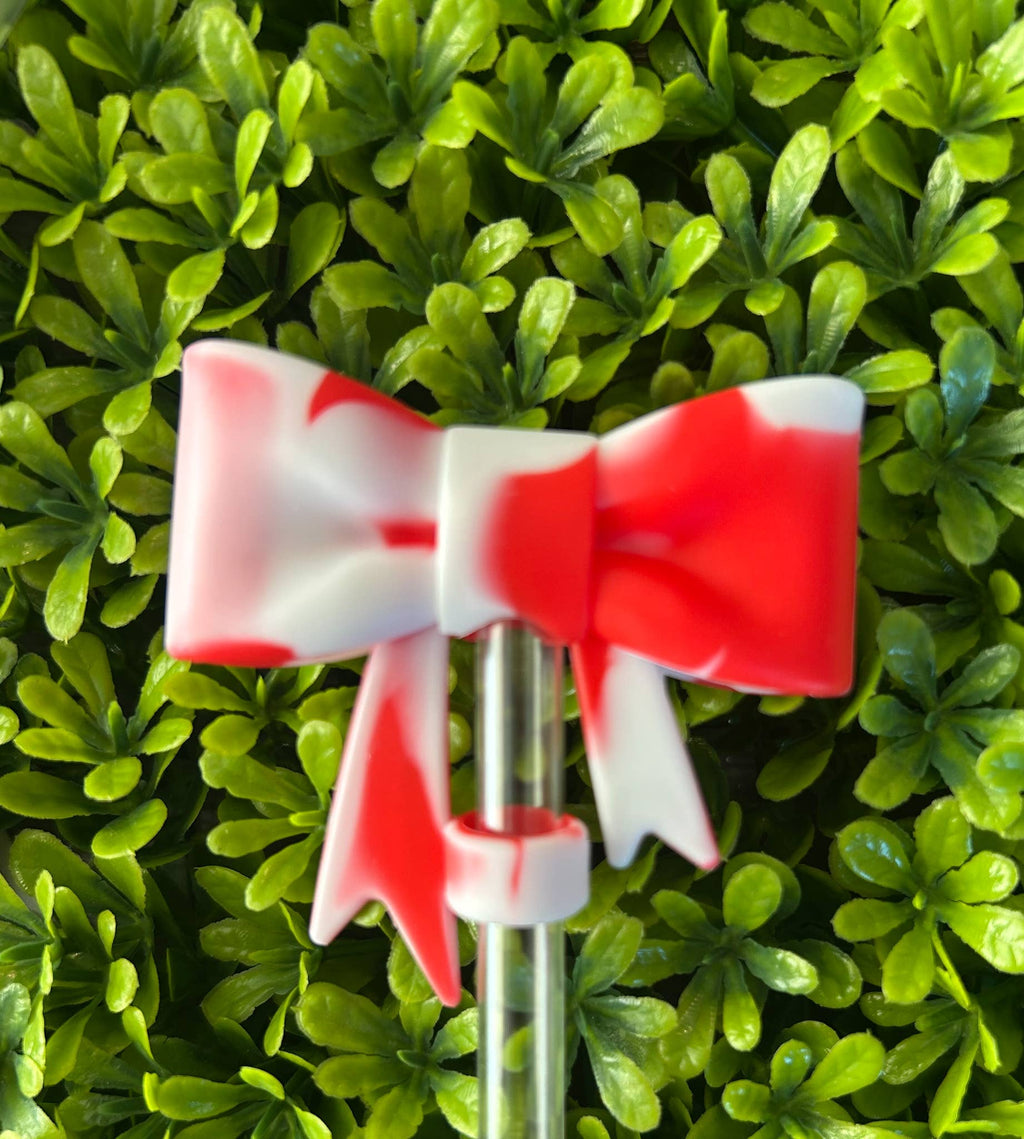 Tie Dye Bow Straw Topper