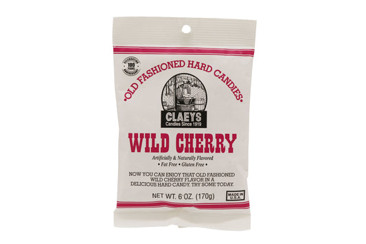 Claeys Old Fashioned Hard Candies Wild Cherry, 6oz Bag 24ct