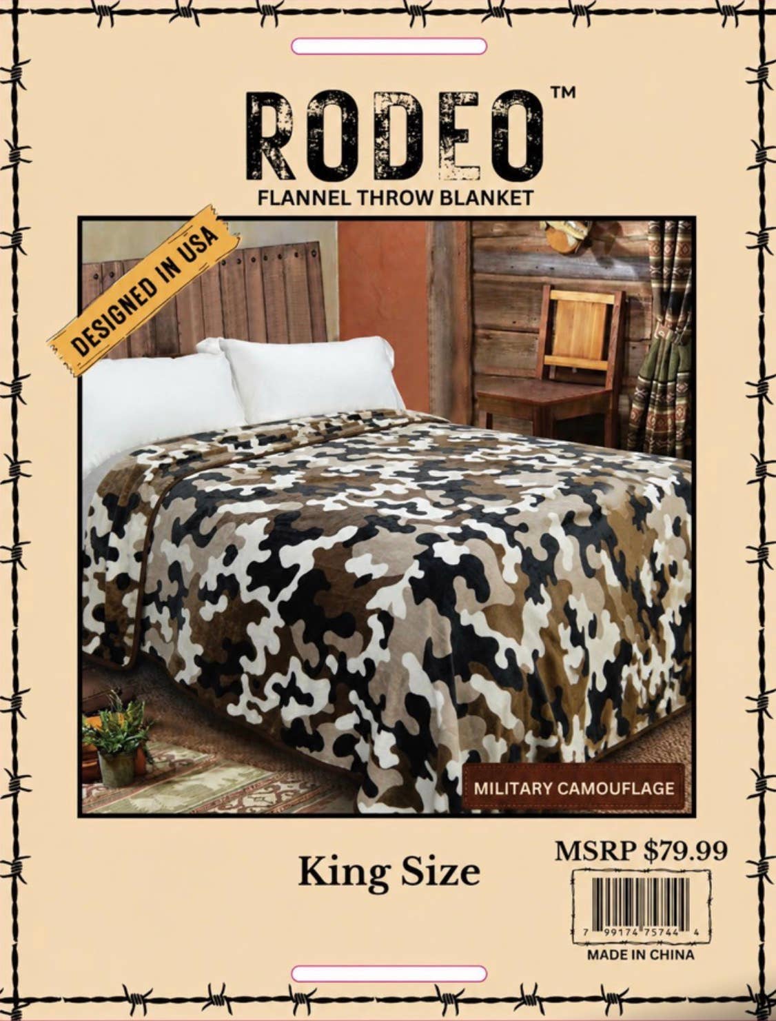 military colored camo oversized king size blanket